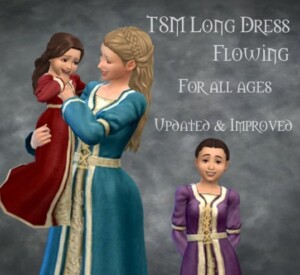 Long Dress Flowing All Ages at Medieval Sim Tailor