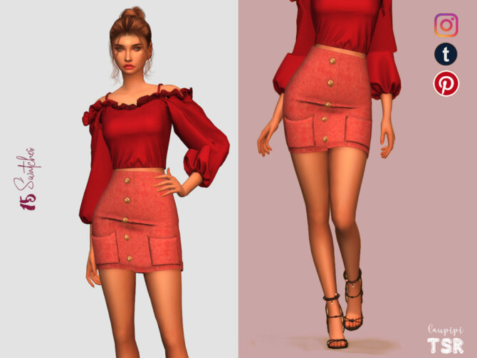 Sims 4 Skirt with Pockets   BT450 by laupipi at TSR