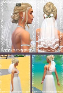 Wedding „Lilly“ Veil 2 Versions at Birksches Sims Blog