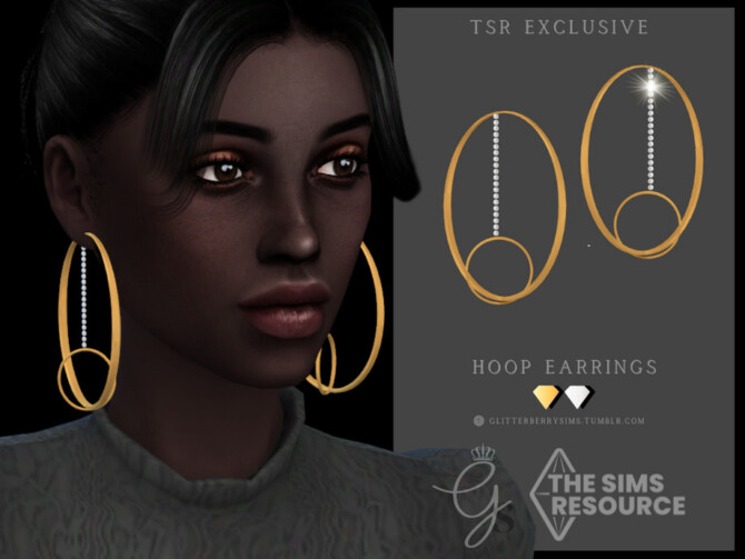 Sims 4 Hoop Earrings by Glitterberryfly at TSR