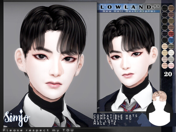 Sims 4 Male Hair Lowland A by KIMSimjo at TSR