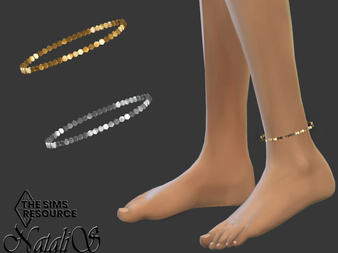Sims 4 Metal sequin anklet by NataliS at TSR