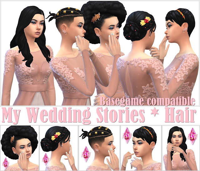 Sims 4 My Wedding Stories Hair at Annett’s Sims 4 Welt