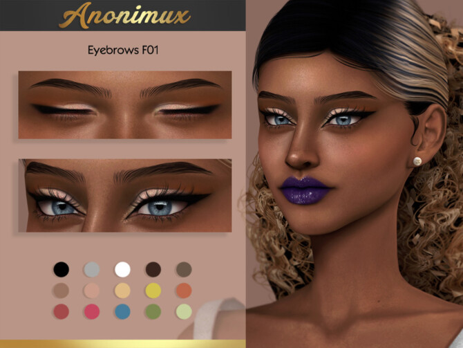 Sims 4 Eyebrows F01 by Anonimux Simmer at TSR