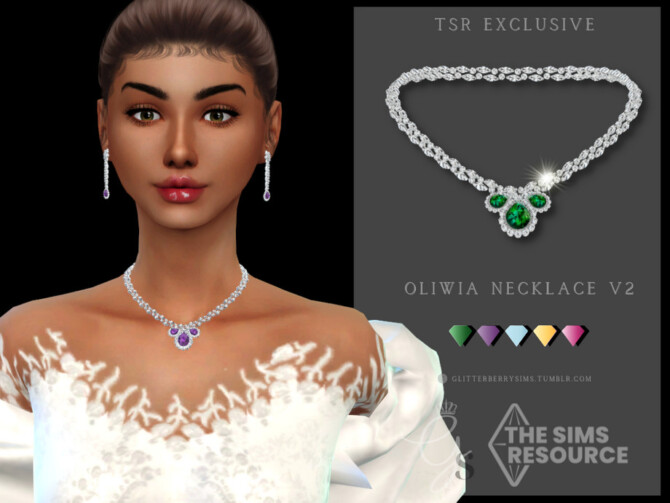 Sims 4 Oliwia Necklace V2 by Glitterberryfly at TSR