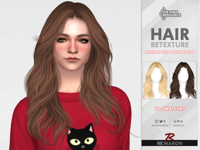 Sims 4 Monika Hair Retexture Mesh Needed by remaron at TSR