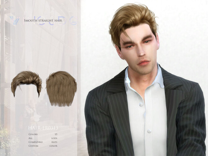 Sims 4 Slicked back hair by wingssims at TSR
