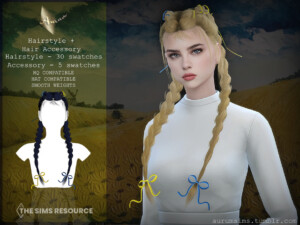 BlueSky – Hairstyle and Hair accessory Set by AurumMusik at TSR