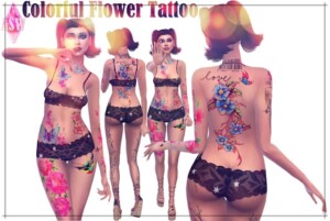 Colorful Flower Tattoo at Annett’s Sims 4 Welt