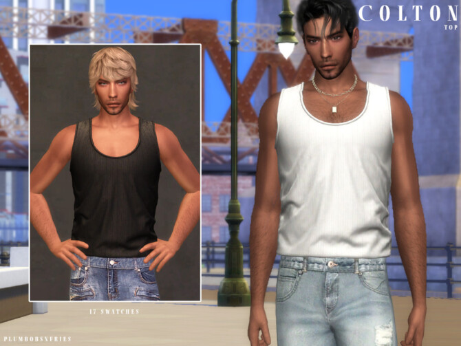 Sims 4 COLTON Top by Plumbobs n Fries at TSR