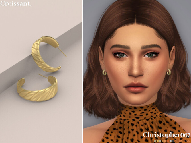 Sims 4 Croissant Earrings by christopher067 at TSR