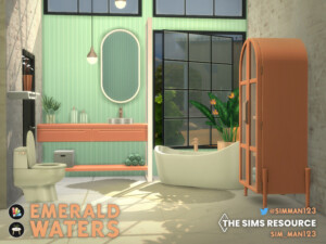 Mid-Century Collection – Emerald Waters Bathroom by sim_man123 at TSR
