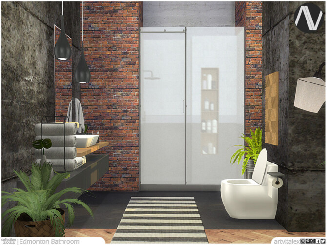Sims 4 Edmonton Bathroom by ArtVitalex at TSR