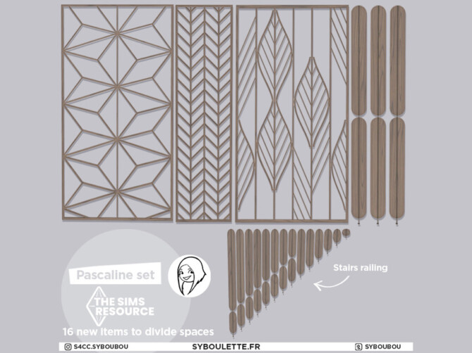 Sims 4 Pascaline set   Room dividers part 2 by Syboubou at TSR