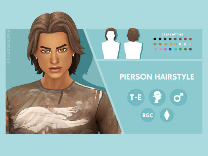 Sims 4 Pierson Hair by simcelebrity00 at TSR