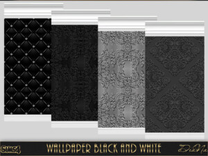 Wallpaper Black and white at DiaNa Sims 4