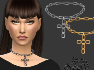 Chain choker with cross by NataliS at TSR