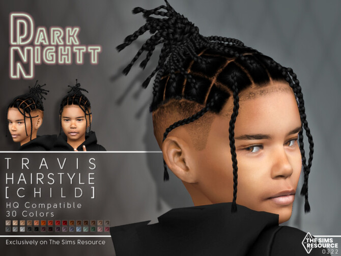 Sims 4 Travis Hair[Child] by DarkNighTt at TSR