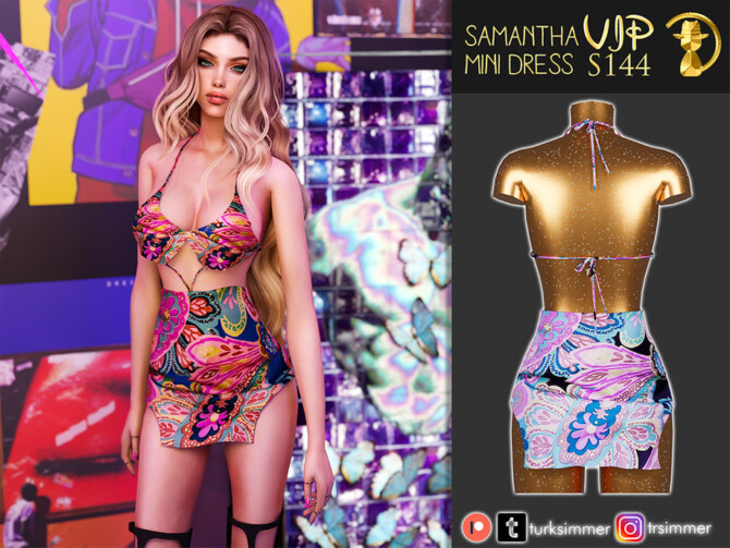 Sims 4 Samantha Mini Dress S144 by turksimmer at TSR