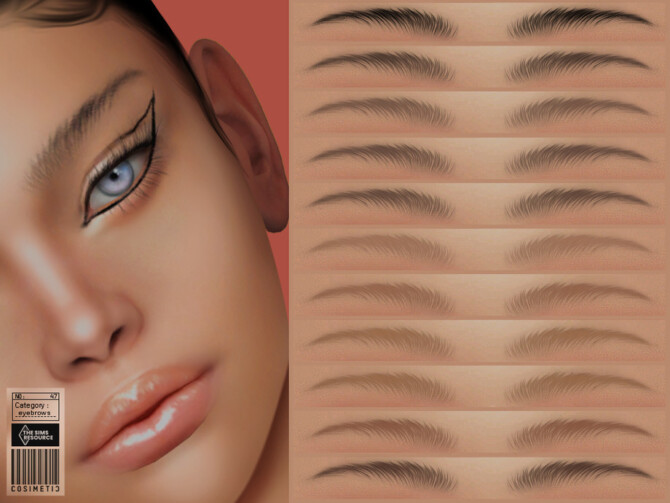 Sims 4 Eyebrows N47 by cosimetic at TSR
