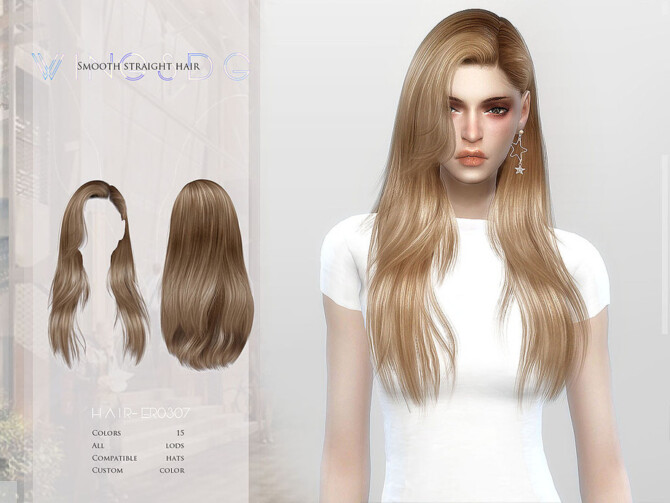 Sims 4 Smooth straight hair by wingssims at TSR