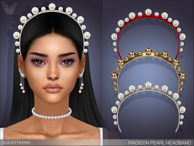 Sims 4 Madison Pearl Headband by feyona at TSR