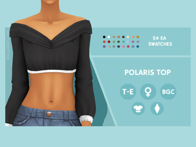 Sims 4 Polaris Top by simcelebrity00 at TSR