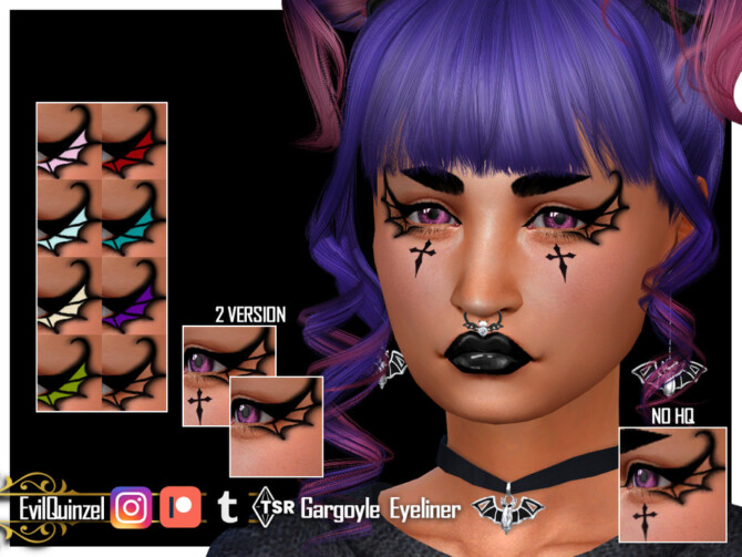 Sims 4 Gargoyle Eyeliner by EvilQuinzel at TSR