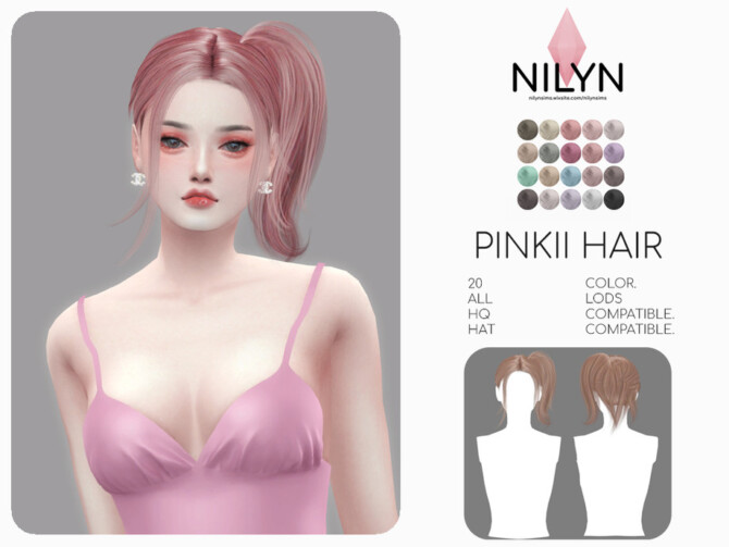 Sims 4 PINKII HAIR by Nilyn at TSR