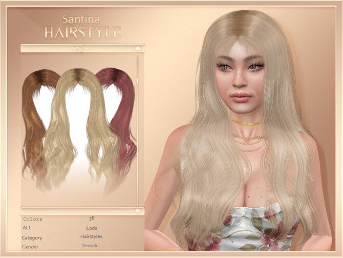 Sims 4 Santina (Hair) by JavaSims at TSR