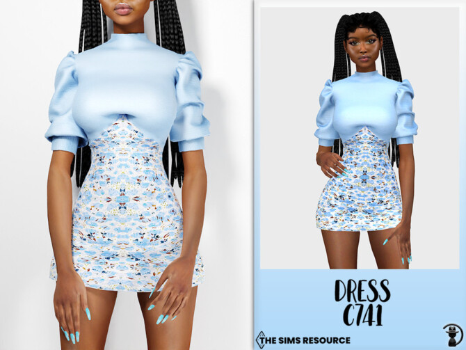 Sims 4 Dress C741 by turksimmer at TSR