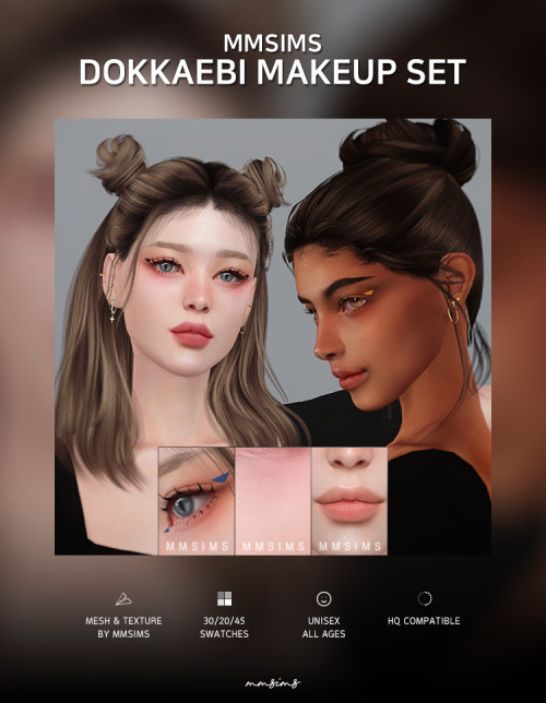 Sims 4 Dokkaebi Makeup set at MMSIMS
