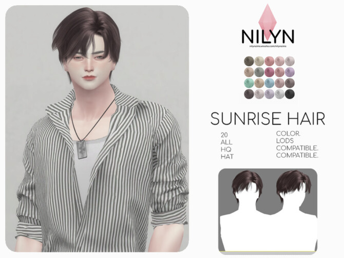 Sims 4 Sunrise hair by Nilyn at TSR