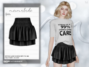 Shirred Waist Layered Skirt MC361 by mermaladesimtr at TSR