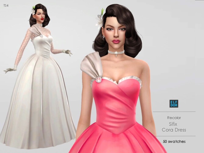 Sims 4 Cora Dress RC at Elfdor Sims
