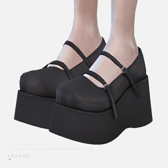Sims 4 Round Toe Platform Shoes at Charonlee