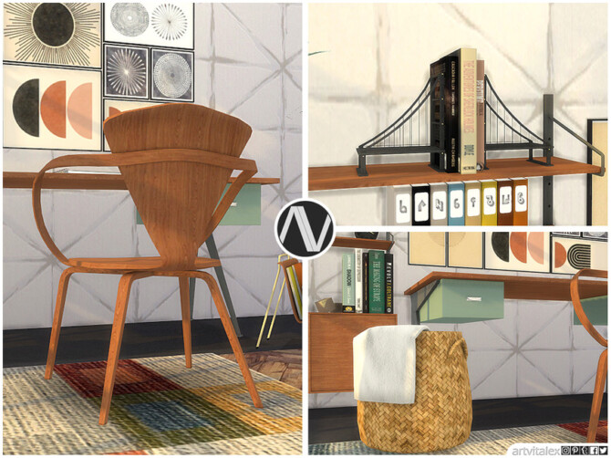 Sims 4 Mid Century Modern   Beverly Office by ArtVitalex at TSR