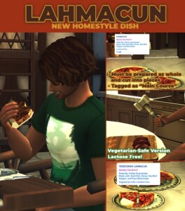 Lahmacun – New Custom Recipe by RobinKLocksley at Mod The Sims 4