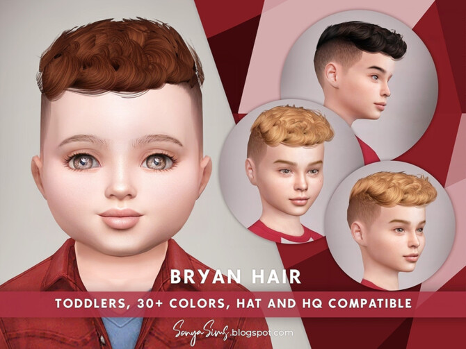 Sims 4 Bryan Hair TODDLERS by SonyaSimsCC at TSR