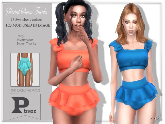 Sims 4 Skirted Swim Trunks by pizazz at TSR