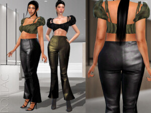 Puff Sleeve Crop Top [SET] DO307 by D.O.Lilac at TSR