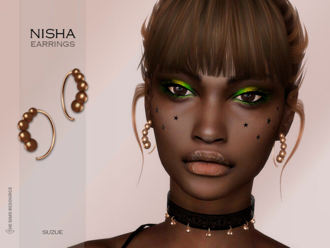 Sims 4 Nisha Earrings by Suzue at TSR