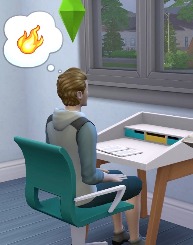 Sims 4 Homework at Desk Mod by BosseladyTV at Mod The Sims 4
