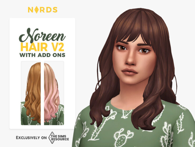 Sims 4 Noreen Hair V2 by Nords at TSR
