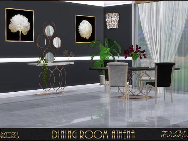 Sims 4 Dining room Athena at DiaNa Sims 4