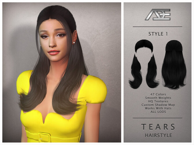 Sims 4 Tears / Hairstyle 1  by Ade Darma at TSR