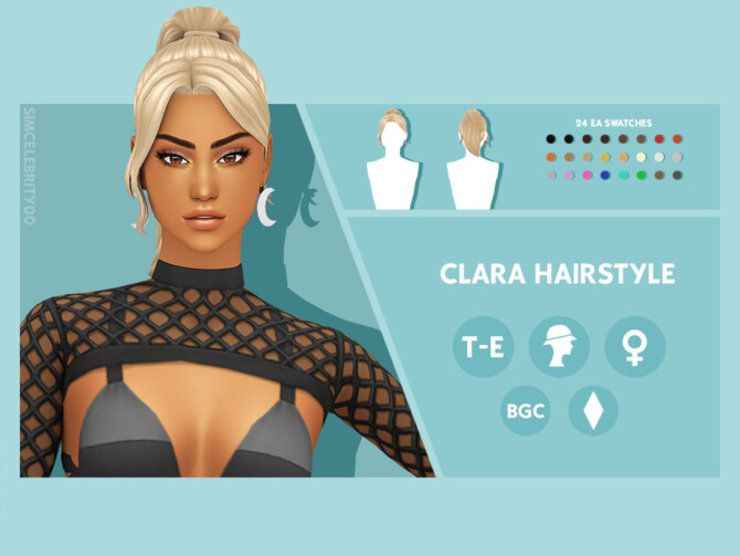 Sims 4 Clara Hair by simcelebrity00 at TSR