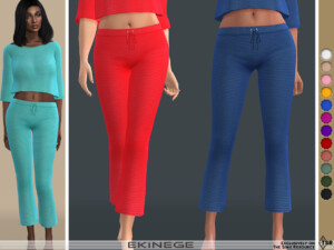 Knit Crop Flare Pants by ekinege at TSR
