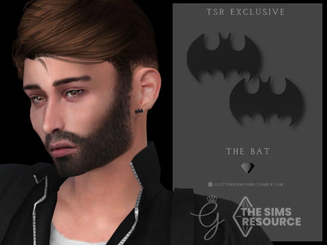 Sims 4 The Bat Earrings by Glitterberryfly at TSR