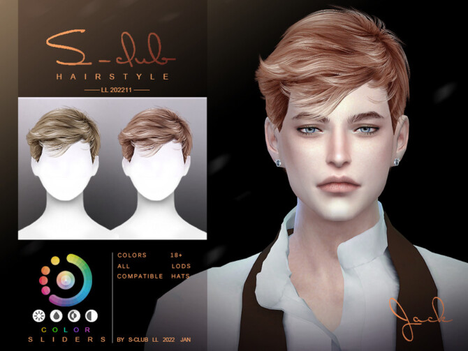 Sims 4 Mens short hair (Jack) by S Club at TSR